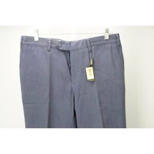 Rubinacci JR. 100% Cotton Solid Purple Mens Pants Trousers Sz 50 EU NEW